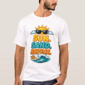 Zon Zand Herhaling Strand Sticker T-shirt (Voorkant)