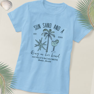 Zon Zand Ring Op Haar Hand Bach Party Bruidsmeisje T-shirt