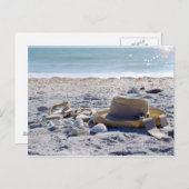 Zon, zand, strand, vakantie briefkaart (Voorkant / Achterkant)