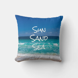 Zon Zand Zee Tropisch Strand Turquoise Water Kussen