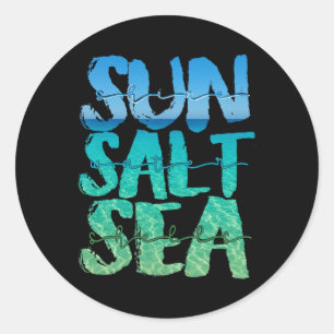 Zon Zand Zee Zout Strand Cruise Schip Zomer Vakant Ronde Sticker