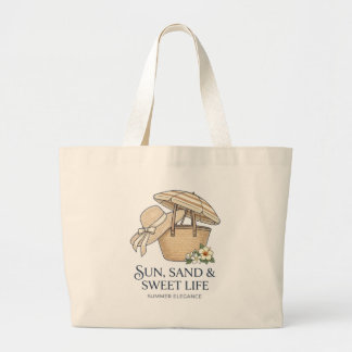 "Zon, Zand & Zoet Leven" (De Chic & Elegante Suite Grote Tote Bag
