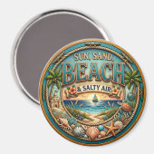 Zon, Zandstrand Magneet (Voorkant / Achterkant)
