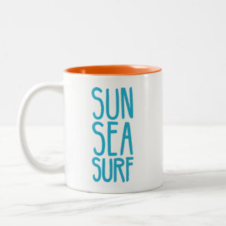 Zon, Zee en Surf blauw Tweekleurige Koffiemok