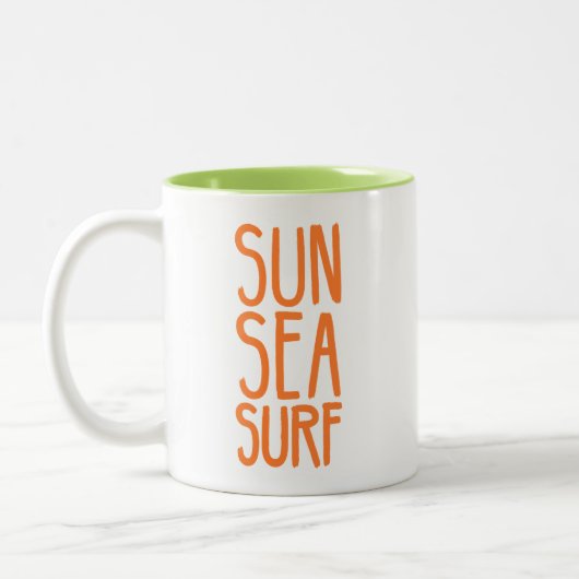 Zon, Zee en Surf SINAASAPPEL Tweekleurige Koffiemok (Links)