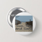 Zon, Zee en zand Ronde Button 5,7 Cm (Voorkant /achterkant)