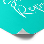 Zon Zee Herhaling Turquoise Poster | Preppy Kust (Hoek)