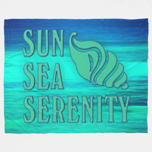 Zon Zee Sereniteit Tropische Schelp Strand Scene Fleece Deken