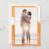 Zon Zee Strand Foto We Maken Onze Trouwdatum Klein Aankondiging (Achterkant)