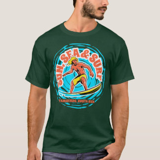 zon Zee Surf Tamarindo Costa Rica Retro Su T-shirt