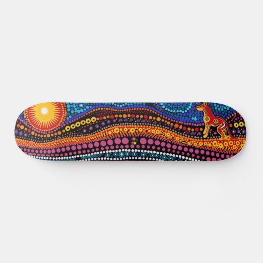 Zon zetten - Aboriginal stijl - Skateboard Deck (Horizontaal)