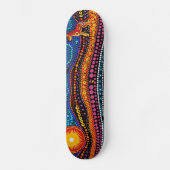 Zon zetten - Aboriginal stijl - Skateboard Deck (Voorkant)