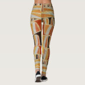 ZON ZONNE-ENERGIE Abstract Geometrisch Geel, Wit Leggings (Achterkant)