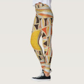 ZON ZONNE-ENERGIE Abstract Geometrisch Geel, Wit Leggings (Links)