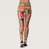 ZON ZONNE-ENERGIE Abstract Geometrisch Rood Sinaas Leggings (Achterkant)