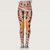 ZON ZONNE-ENERGIE Abstract Geometrisch Rood Sinaas Leggings (Voorkant)