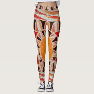 ZON ZONNE-ENERGIE Abstract Geometrisch Rood Sinaas Leggings