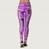 ZON ZONNE-ENERGIE Abstract Geometrisch Roze, Wit Leggings (Achterkant)