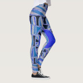 ZON ZONNE-ENERGIE Abstract Geometrisch Wit Blauw Leggings (Rechts)