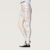 ZON ZONNE-ENERGIE Abstract Geometrisch Wit Leggings (Links)
