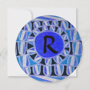 ZON ZONNE-ENERGIE CIRKEL MONOGRAM, Blauw Zwart Kaart