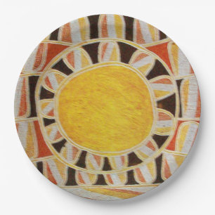 ZON ZONNE-ENERGIE Geel Oranje Rood Zwart Papieren Bordje
