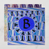 ZON ZONNE-ENERGIE MONOGRAM Aqua Blauw Zwart Abstra Kaart (Voorkant / Achterkant)