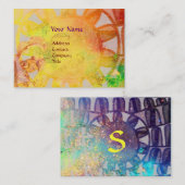 ZON ZONNE-ENERGIE MONOGRAM Geel Blauw Bruin Visitekaartje (Voorkant / Achterkant)