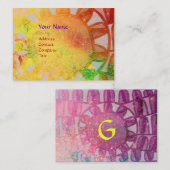ZON ZONNE-ENERGIE MONOGRAM Geel Roze Paarse Visitekaartje (Voorkant / Achterkant)