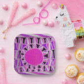 ZON ZONNE-ENERGIE Roze Paars Wit Zwart Papieren Bordje (Feest)