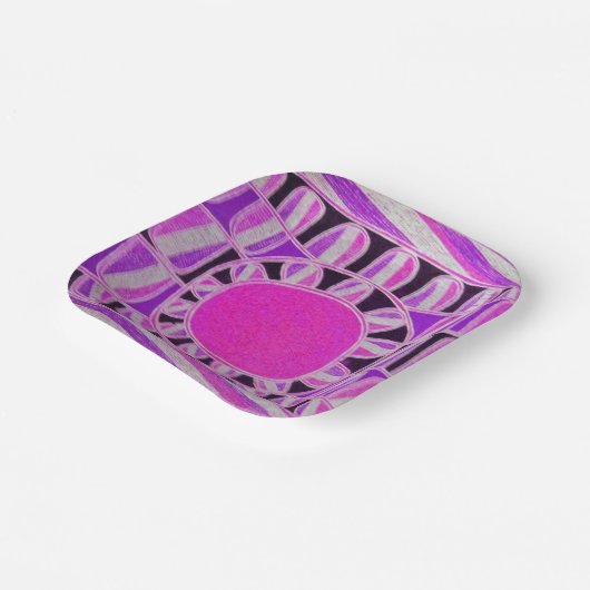 ZON ZONNE-ENERGIE Roze Paars Wit Zwart Papieren Bordje (Gebogen)