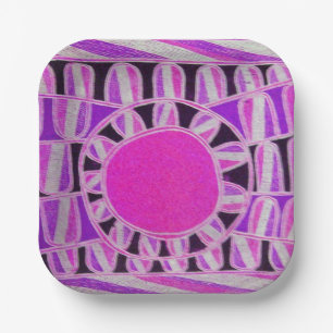 ZON ZONNE-ENERGIE Roze Paars Wit Zwart Papieren Bordje