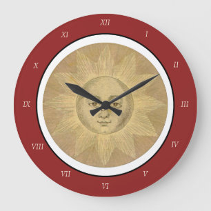 Zon - ZonneDetail van Antiek Kaart rond 1780 Grote Klok