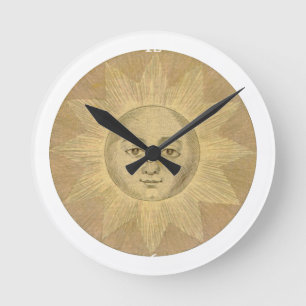 Zon - ZonneDetail van Antiek Kaart rond 1780 Ronde Klok