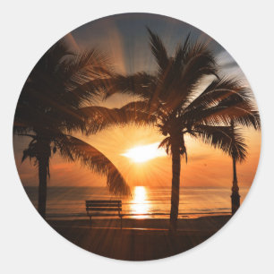 Zon Zonsondergang Zonsopkomst Ronde Sticker