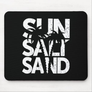 Zon Zout Zand Palmboom Hawaï Strand Zomer Vakantie Muismat
