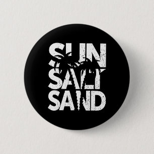 Zon Zout Zand Palmboom Hawaï Strand Zomer Vakantie Ronde Button 5,7 Cm
