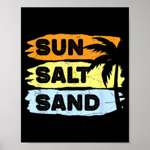 Zon zout zand retro zomervakantie strand cruise poster