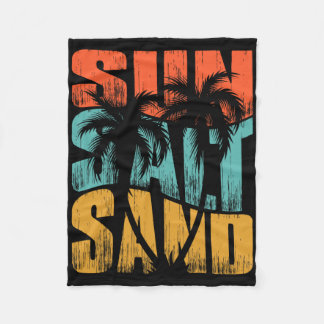 Zon Zout Zand Strand Zonsondergang Zomer Vakantie  Fleece Deken