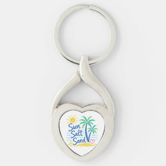 Zon Zout Zand – Tropisch Strand Palmboom Zomer Sleutelhanger