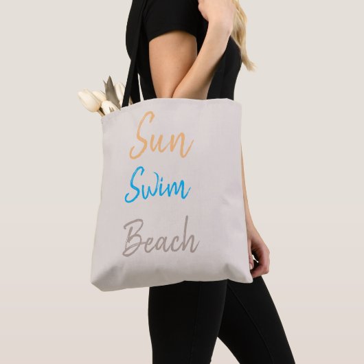 Zon zwemmen strand minimaal tote bag (Dichtbij)