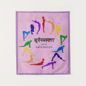 Zonaanhef Yoga Tapestry Regenboog Chakra Kleuren Wandkleed (Voorkant)
