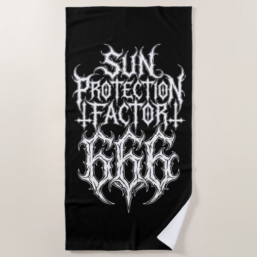 Zonbeschermingsfactor 666 Metaal Logo Strandlaken (Voorkant)