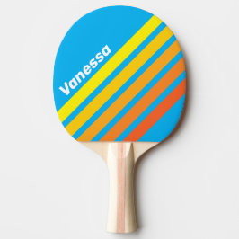 Zonbestraling Zee Gehoekte Strepen met Naam Tafeltennisbatje