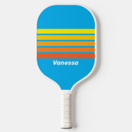 Zonbestraling Zee Over Strepen met Naam Pickleball Paddle