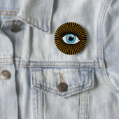 Zonblauw Oog Ronde Button 5,7 Cm (In situ)