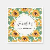 zonbloem Geel en Groen Patroon Dag Servet (Voorkant)