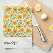Zonbloemen aangepaste keukenhanddoeken (Quarter Fold)