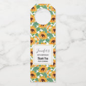 zonbloemen Geel en Groen Patroon Dag Flessenhanger (Voorkant)