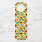 zonbloemen Geel en Groen Patroon Dag Flessenhanger (Achterkant)